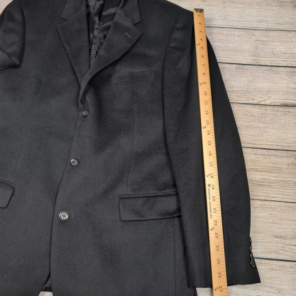 Andrew Fezza Wool Silk‎ Cashmere Black Blazer Jacket Mens 44 L